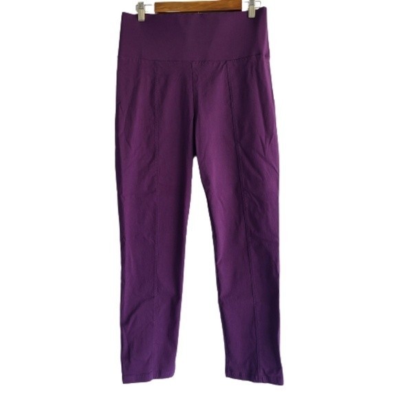 Liz Lange Pull On Wide Elastic Band Ankle Pants Purple Size Large - Picture 1 of 10
